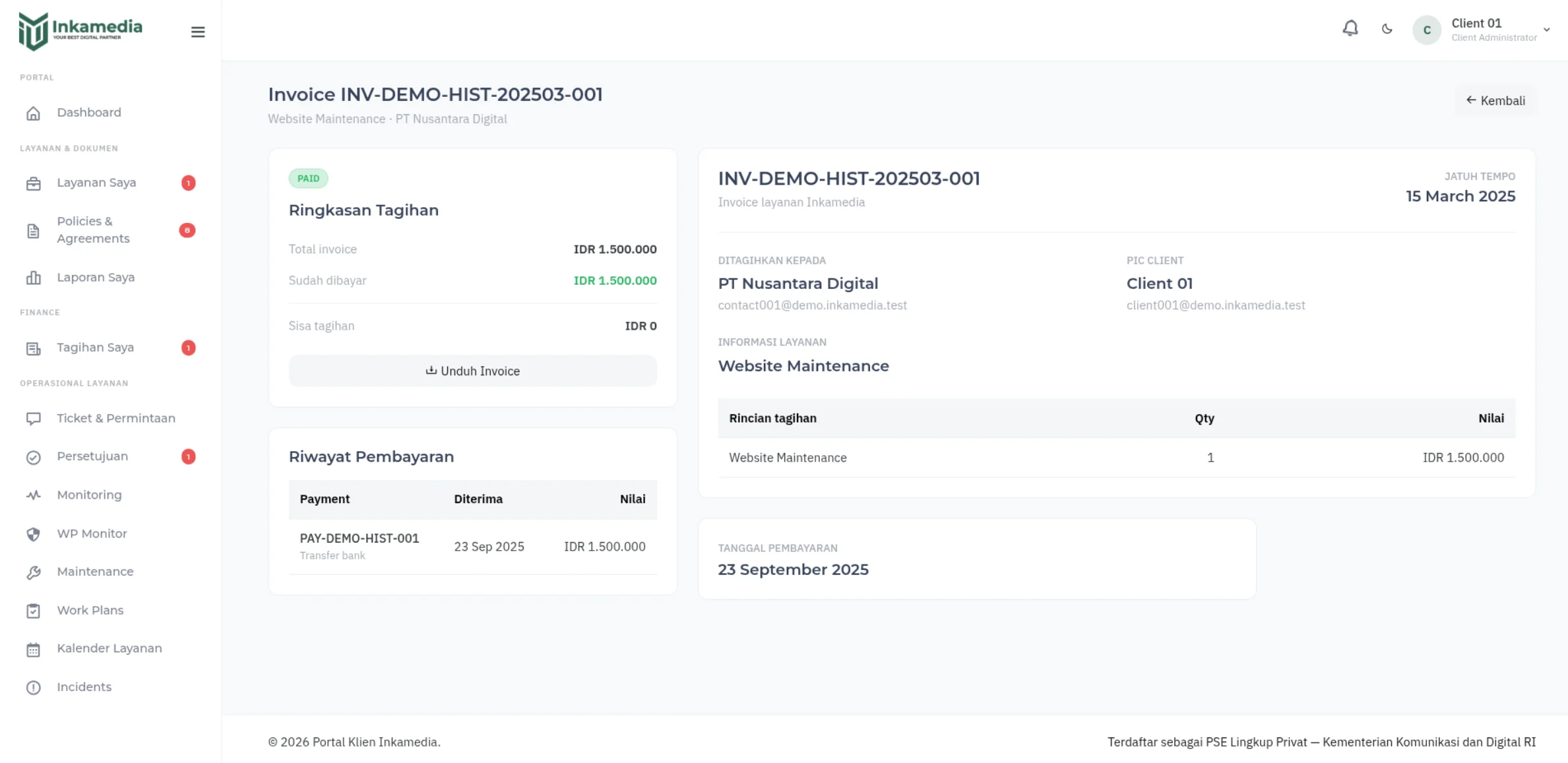 Detail Invoice